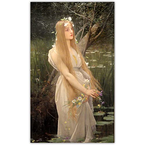 Jules Joseph Lefebvre Berühmte Gemälde Druck auf Leinwand"Ophelia"Reproduktion auf Leinwand,Leinwand Wandkunst Bilder für Wohnzimmer Dekoration 50x85cm(20x34in) Rahmenlos von Luluart