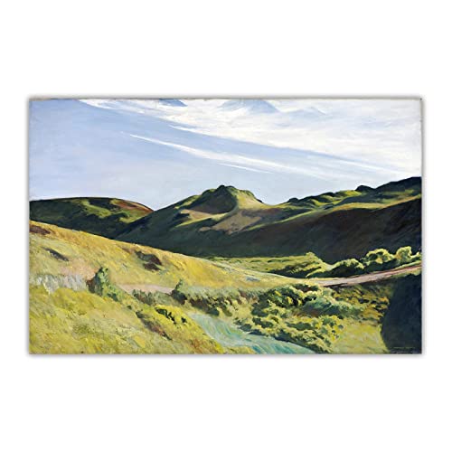 Landschaftsbilder auf Leinwand,Berühmte Gemälde Edward Hopper"Der Kamelbuckel"Reproduktion Druck auf Leinwand,Leinwand Wandkunst Gemälde für Wanddeko 50x75cm(20x30in) Rahmenlos von Luluart