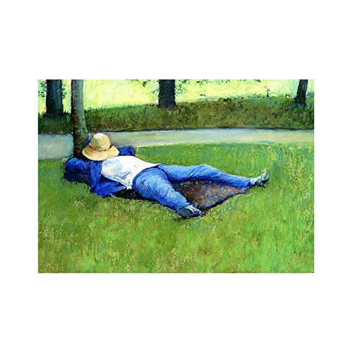 Luluart Berühmte Gemälde Druck auf Leinwand,Gustave CaillebotteDas Nickerchen Giclée Leinwanddrucke,Poster Reproduktionen,Leinwand Wandkunst Bilder für Wanddekoration 40x60cm(16x24in) Rahmenlos von Luluart