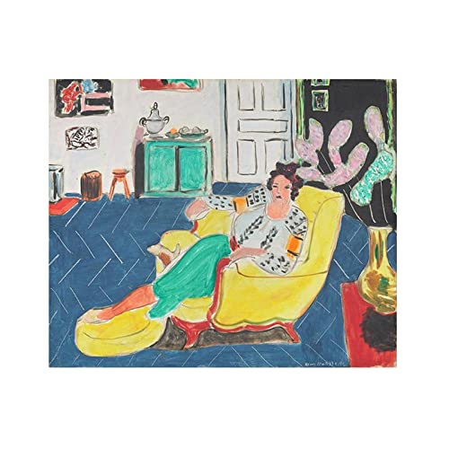 Luluart Berühmte Gemälde Druck auf Leinwand,Henri Matisse,Frau sitzt in einem Sessel Giclée Leinwanddrucke,Poster Reproduktionen,Leinwand Wandkunst Bilder für Wanddekoration 70x85cm Rahmenlos von Luluart