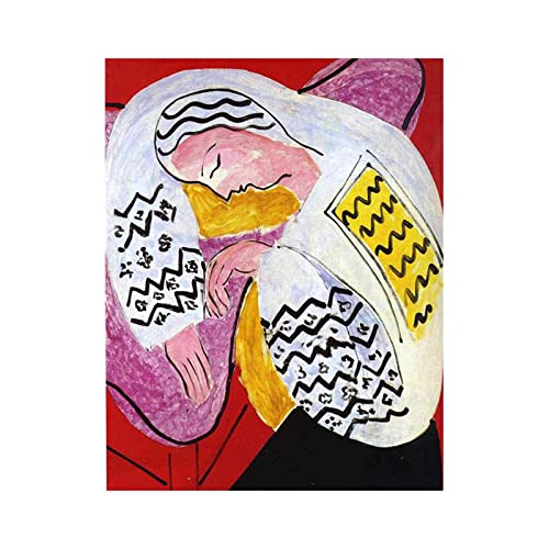 Luluart Berühmte Gemälde Druck auf Leinwand,Henri Matisse The Dream Giclée Leinwanddrucke,Poster Reproduktionen,Leinwand Wandkunst Bilder für Wanddekoration 70x90cm(28x36in) Rahmenlos von Luluart