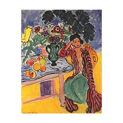 Luluart Berühmte Gemälde Druck auf Leinwand,Henri Matisse The Persian Robe Giclée Leinwanddrucke,Poster Reproduktionen,Leinwand Wandkunst Bilder für Wanddekoration 40x50cm(16x20in) Rahmenlos von Luluart