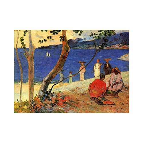 Luluart Berühmte Gemälde Druck auf Leinwand,Paul Gauguin A Seashore Giclée Leinwanddrucke,Poster Reproduktionen,Leinwand Wandkunst Bilder für Wanddekoration 80x120cm(32x48in) Rahmenlos von Luluart