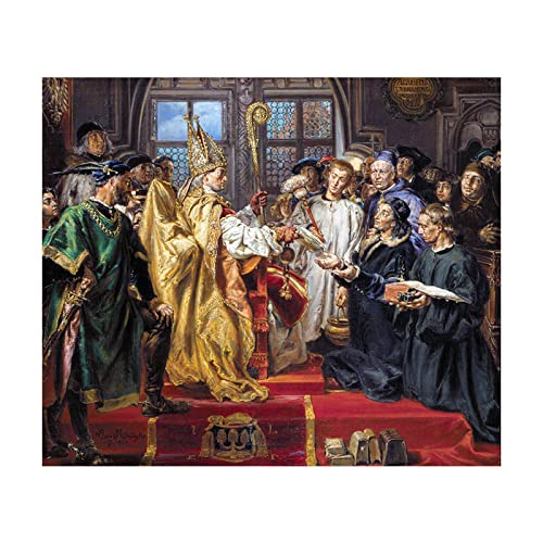 Luluart Jan Matejko Berühmte Gemälde Druck auf Leinwand Gründung der Lubrański-Akademie in Poznań Giclée Leinwanddrucke,Poster Reproduktionen,Leinwand Bilder für Wanddekoration 50x60cm Rahmenlos von Luluart