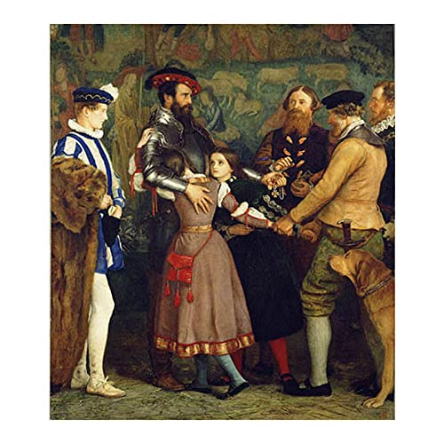 Luluart John Everett Millais Berühmte Gemälde The Ransom Druck auf Leinwand,Giclée Leinwanddrucke,Poster Reproduktionen,Leinwand Bilder für Wanddekoration 40x50cm(16x20in) Rahmenlos von Luluart