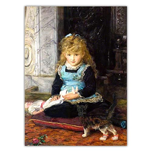 Luluart John Everett Millais Berühmte GemäldeDer gestiefelte Kater Druck auf Leinwand,Giclée Leinwanddrucke,Poster Reproduktionen,Leinwand Bilder für Wanddekoration 60x85cm(24x34in) Rahmenlos von Luluart