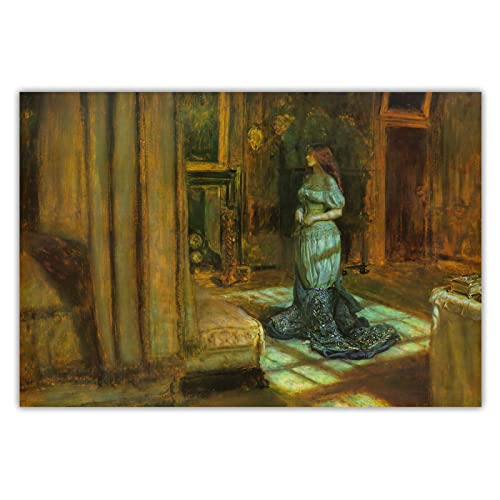 Luluart John Everett Millais Berühmte GemäldeDie Eva von St. Agnes Druck auf Leinwand,Giclée Leinwanddrucke,Poster Reproduktionen,Leinwand Bilder für Wanddekoration 80x120cm(32x48in) Rahmenlos von Luluart