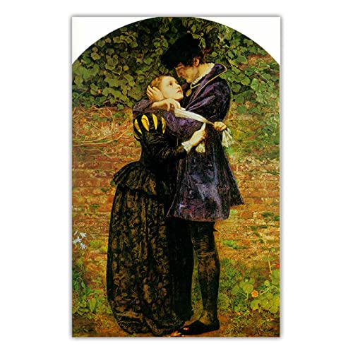 Luluart John Everett Millais Berühmte GemäldeEin Hugenotte Druck auf Leinwand,Giclée Leinwanddrucke,Poster Reproduktionen,Leinwand Bilder für Wanddekoration 80x130cm(32x52in) Rahmenlos von Luluart