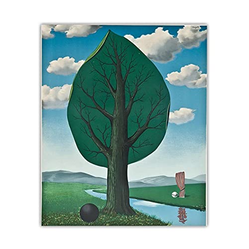 Luluart Rene Magritte Berühmte Gemälde Druck auf Leinwand La Géante Giclée Leinwanddrucke,Poster Reproduktionen,Leinwand Bilder für Wanddekoration 70x90cm Rahmenlos von Luluart