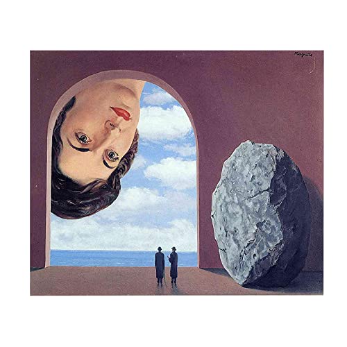 Luluart Rene Magritte Berühmte Gemälde Druck auf Leinwand Portrait of Stephy Langui Giclée Leinwanddrucke,Poster Reproduktionen,Leinwand Bilder für Wanddekoration 80x95cm Rahmenlos von Luluart