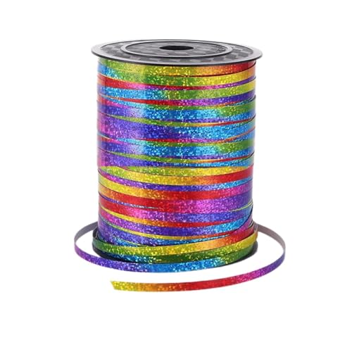 250 Yards Ringelband, 220M Geschenkband, 5mm Regenbogen-Ballonschnur, Farbverlauf, Ballonband, Weihnachtsband, für Heimwerkerkunst Handwerk, Ballonverschlüsse, Geschenk Verpackung, Hochzeitsdekoration von Lulullaby