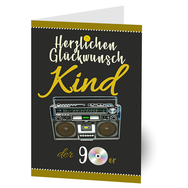 Geburtstagskarte "Kind der 90er" inkl. Umschlag von Luma