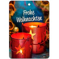 LUMA Geschenkanhänger mehrfarbig Frohe Weihnachten mit Windlicht 10 St. von Luma