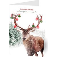 LUMA Weihnachtskarte Hirsch mit Deko DIN B6 von Luma