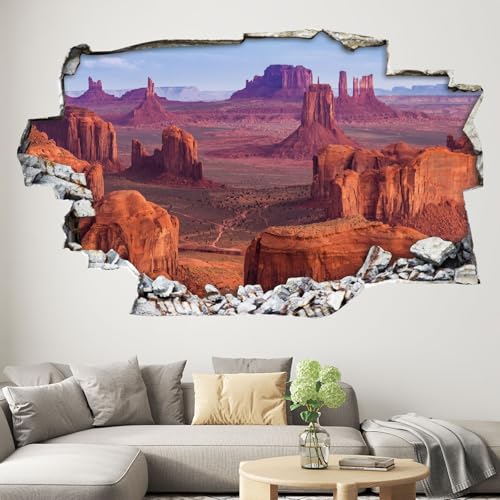 Lumalea Aufkleber Trompe l'oeil Loch in der Wand – Großer Canyon 3617681514985 – Höhe 80 x Breite 128 cm von Lumalea