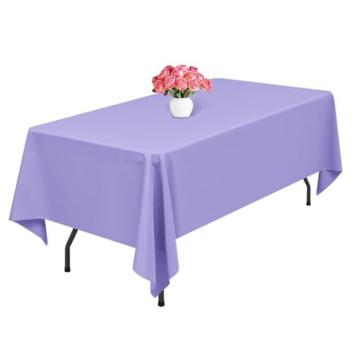 1 Packung Lavendel Polyester-Tischdecken,153 x 260 cm rechteckige Tischdecke, waschbar und wiederverwendbar, Flecken- und knitterfest, für Hochzeit, Party, Bankett, Camping, Restaurant, Dekoration von Lumaycens