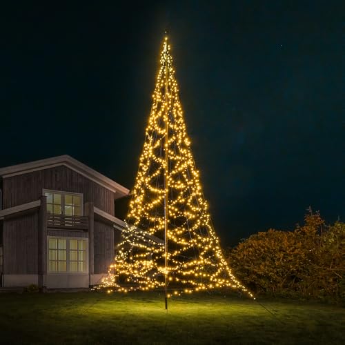 Lumedi - Weihnachtsbaumbeleuchtung für Innen und Außen - Mast Exklusive - Weihnachtsdeko, LED Lichterkette, Stimmungsbeleuchtung - 8 Meter - 1600 LEDs von Lumedi