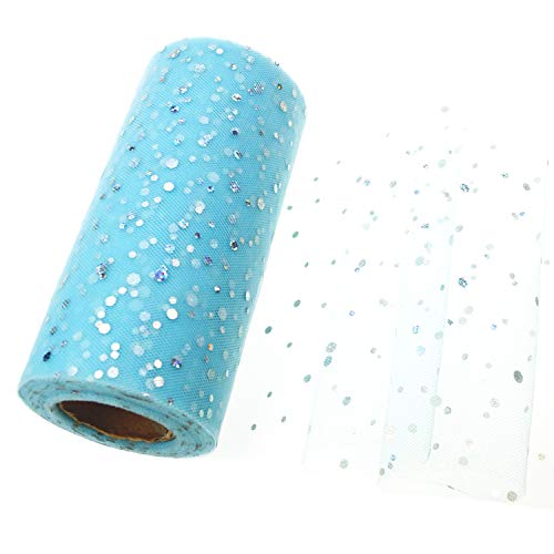 Tulle Roll Glitter Sequin Spool Tutu Wedding Christmas Party Birthday Decoration Gift Craft Supplies (Blue) von Lumeiy