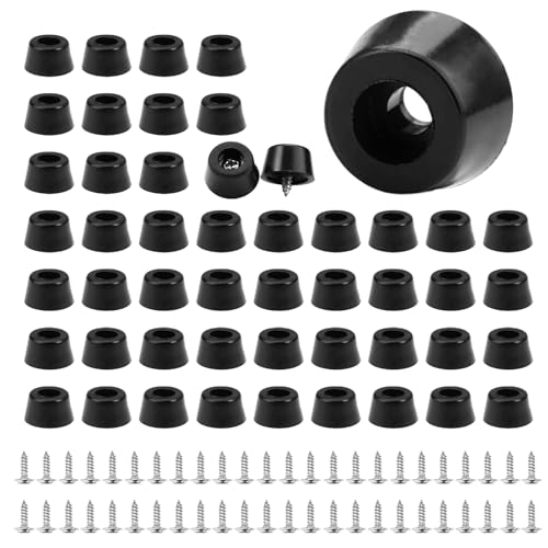 50 Stück Gummifüße Für Schneidebrett, 15 x 8 mm Runde Gummipuffer mit Schrauben, Schwarz Kleine Gummifüße, Gummipuffer Schraubbar, Möbelbeine Rund Füße, rutschfeste Gummifüße für Kleine Geräte von LuminaryLair