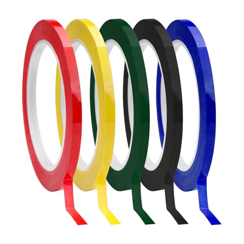 5 Farben Graphic Chart Tape PET Farbiges,6mm Farbiges Whiteboard Tape Graphic,Farbig whiteboard Klebeband,Whiteboard Gridding Tape,Modellbau Whiteboard Linien Grafikband für Schule, Büro und Zuhause von LuminaryLair