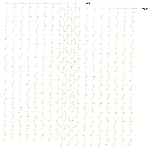 Luminea Home Control Eisregen: 2er WLAN-LED-Lichtervorhang, 300 CCT-LEDs, dimmbar, App, IP44, 3x3 m (LED-Lichtervorhang außen, LED-Lichtervorhang Fenster, Lichtschlauch) von Luminea