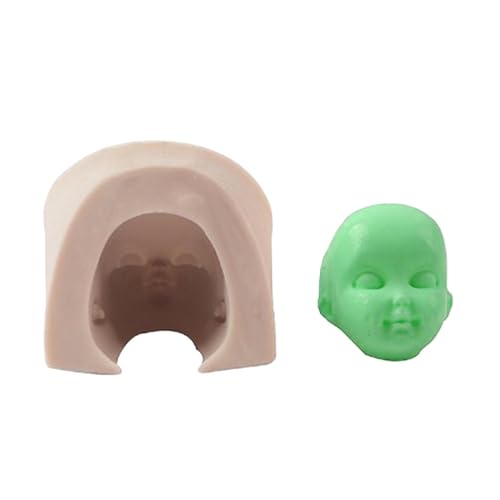 Baby-Puppenkopf-Form – Schokoladenformen | 3D-Baby-Gesichtsformen aus Silikon | Puppengesichtsformen für Ton | Backform zum Dekorieren von Kuchen | handgefertigte Tonform, Harzgussformen von Lumiscent