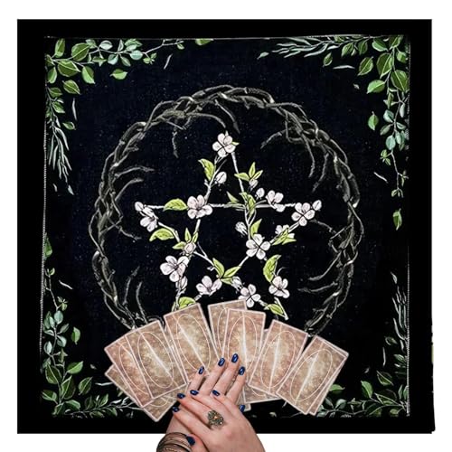 Tarot-Wahrsagungstischdecke, Gothic-Tarot-Matte, quadratischer Tarot-Tisch, Altartuch, Wandteppich, spirituelles Tuch für Wanddekoration, spirituelles Zimmer, 50 x 50 cm von Lumiscent