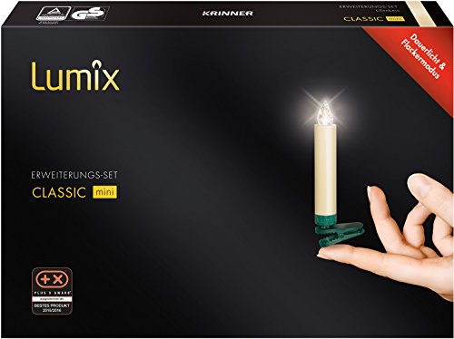 Lumix® Classic Mini, kabellose LED-Mini-Christbaumkerzen, Erweiterungs-Set mit 6 Kerzen, Flackermodus, elfenbein, Art. 75432 von Lumix