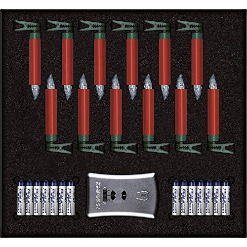 Lumix® Premium Mini, kabellose LED-Mini-Christbaumkerzen, Basis-Set mit 12 Kerzen und IR-Fernbedienung, Flackermodus, Rot, Art. 75446 von Lumix