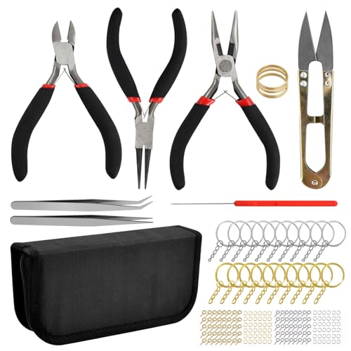 Lunaanda Schmuckherstellungs-Werkzeugset, 8 Schmuckzangen-Reparatursatz und 220 Schmuckherstellungs-Zubehörset für DIY handgefertigte Armbänder, Halsketten, Ohrringe und Schlüsselanhänger Lunaanda Schmuckherstellungs-Werkzeugset, 8 Schmuckzangen-Reparatursatz und 220 Schmuckherstellungs-Zubehörset für DIY handgefertigte Armbänder, Halsketten, Ohrringe und Schlüsselanhänger von Lunaanda
