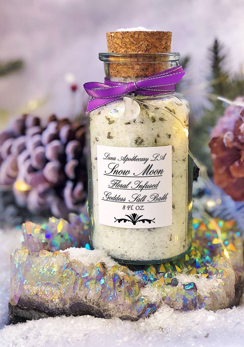 Schnee Mond ~ Lavendel Badesalz, Göttin Bad, Salk Soak, Handgefertigtes Badesalz, Spa Geschenke, Hautpflege Geschenke, Geschenk Für Sie von Lunaapothecaryla