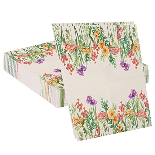 -Partyservietten - 20 Blatt Serviettenpapier, Für Teepartys | nicht leicht zu reißen, Wildblumen-Dinnerpapier, hautfreundlich, lichtbeständig, Party-Servietten für die Brautparty von Lunaobrik