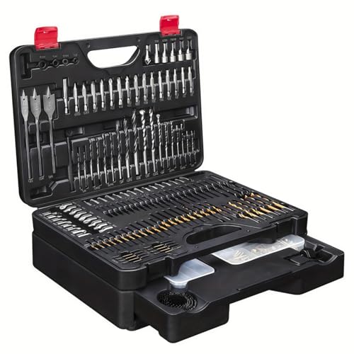 398tlg Bohrer Set Bit Set - Bohrer-Bits, Schraubendreher-Bohrer-Set mit Schublade, für Holz, Stein und Metall, Zubehör Bohr- und Schraubwerkzeuge, für Professionelle Projekte oder Den Heimgebrauch von LunarGleam