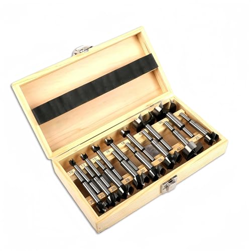 Forstnerbohrer Set 15tlg Holzbohrer Set - 10-50mm Topfbohrer Holz 40mm Forsterbohrerset Professionelles Forstner Bohrer Forstnerbohre Drill Bit für Holz Bohrenh von LunarGleam