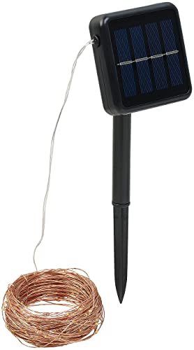 Lunartec Solar Drahtlichterkette: Solar-Lichterkette aus Kupferdraht, 300 warmweiße LEDs, 8 Modi, 32 m (Solar Lichterkette Kupfer, Solar Lichterkette Draht, außen, LED Batterie Leuchten) von Lunartec