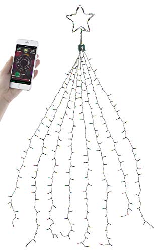 Lunartec Weihnachtsbaum Überwurf: Christbaum-Überwurf-Lichterkette, 320 RGBW-LEDs, Bluetooth & App, IP44 (Weihnachtsbaumbeleuchtung außen, Christbaumnetz Beleuchtung, LED Weihnachtsbaumkerzen) von Lunartec