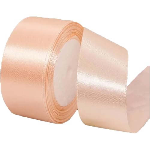 4cm Champagner Rosa Satinband, Satin Dekoband Präsent Geschenkband Breit Ribbon für Kleid Hochzeit, Taufe und Geburtstag Geschenke,Satin Dekoband, Deko Band Geschenkverpackung, 22.8M… von Lunpog