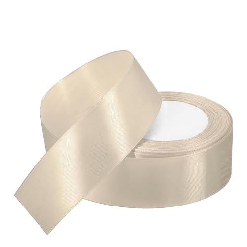 4cm Creme Satinband, Satin Dekoband Präsent Geschenkband Breit Ribbon für Kleid Hochzeit, Taufe und Geburtstag Geschenke,Satin Dekoband, Deko Band Geschenkverpackung, 22.8M… von Lunpog