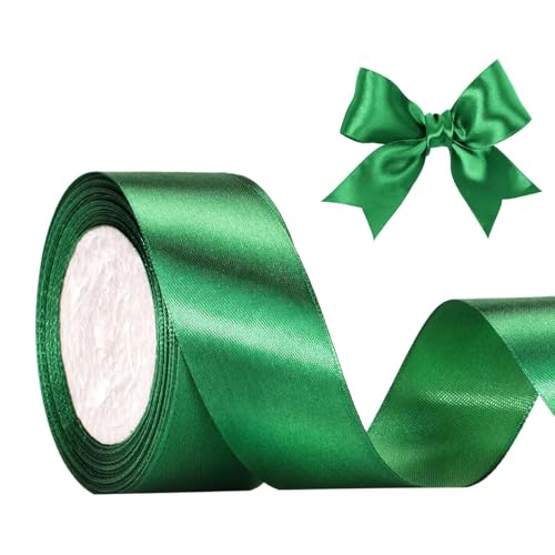 4cm Grün Satinband, Satin Dekoband Präsent Geschenkband Breit Ribbon für Kleid Hochzeit, Taufe und Geburtstag Geschenke,Satin Dekoband, Deko Band Geschenkverpackung, 22.8M… von Lunpog