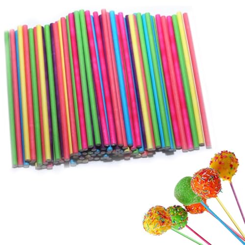 Cake Pop Stiele, Lollipop Sticks Bastelstäbe Rattanstäbchen für Heimwerker, Makramee Zubehör für Süßigkeiten Gebäcke Kekse Bonbons, Rattan-Öl-Diffusor, 100 * 3.5mm von Lunpog