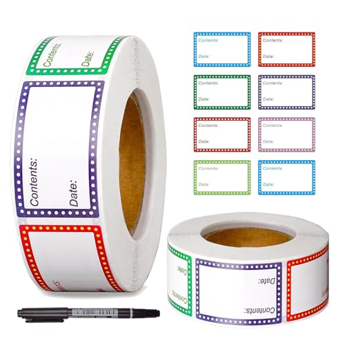 Gefrieretiketten, 400 Stück Lebensmitteldatum-Etiketten 25 x 40 mm Klebeetiketten zum Beschriften Self-Adhesive Jar Labels Food Freezer Labels Handmade Marmeladen Aufkleber Blank Labels Bag Labels von Lunpog