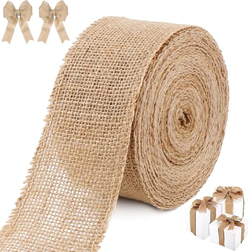 Juteband Band, Sackleinen Burlap Band Vintage Geschenkband Sackleinen Band für Hochzeitdeko Geschenkverpackung Basteln(2.5cm*10m) von Lunpog