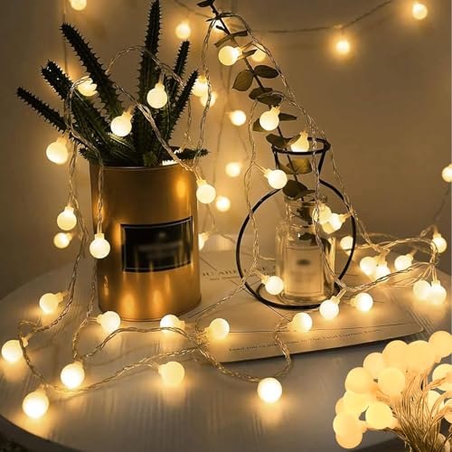 Lunpog 3M Lichterkette Innen, 20LEDs Globe Lichterkette, Innen Deko USB Lichterkette Glühbirne, Warmweiß, 5V, IP42, Lichterkette Außen für Garten Dekoration, Weihnachten Deko von Lunpog