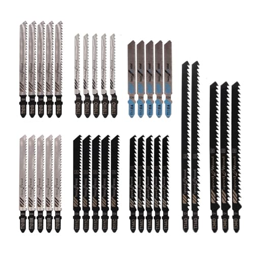 Stichsägeblatt Set 35tlg mit Aufbewahrungskoffer, Schaft Stichsägeblätter aus zum Schneiden von Holz, Kunststoff und Metall Stichsägeblatt Set 35tlg mit Aufbewahrungskoffer, Schaft Stichsägeblätter aus zum Schneiden von Holz, Kunststoff und Metall von Lunpog