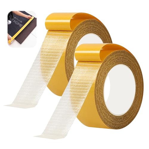 Lunyloer Doppelseitiges Klebeband, 2 Rolls Multifunktionales doppelseitiges Klebeband 3cm x 20m Spurlos, Teppichklebeband Extra Doppelseitiges Klebeband Ablösbar für Teppich Foto Wand Küche von Lunyloer