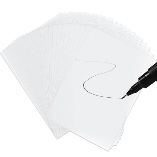 Transparentpapier A4, 120 Blatt Pauspapier 50g/qm, 30×21cm Transparentpapier Bedruckbar BüTtenpapier für Skizzieren Pausieren Verpacken Zeichnen (Weiß) von Lunyloer