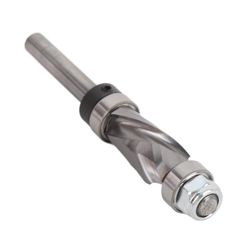 Kompression Oberlager Spülenverkleidung Router Bit 1/4 Schaft, 1 Zoll Länge 1/2 Durchmesser Carbid Spirale nach Oben Muster Vorlage Flush Router Bit für Holztrimmen von Luocute