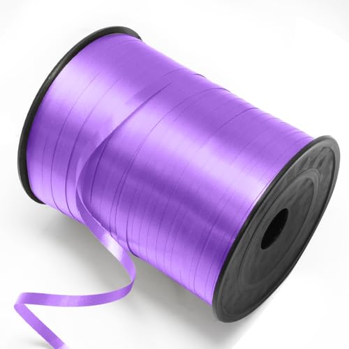 Luomorgo Violettes Ringelband, 457 m/1 Rolle Ballonband, dünnes Kunststoffband für Geschenkverpackungen, Ballonschnur, lockiges Band, Geburtstagsparty-Dekorationen (5 mm breit) von Luomorgo