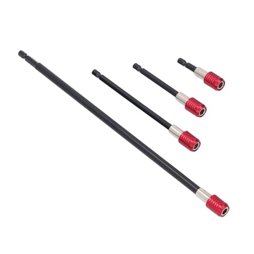 4PCS Magnetic Bohrerschraubendreher Bithalter Stange Chuck Drill Bit Extender mit Hülse, Bohrerbitverlängerungssatz, 1/4 Zoll Hex Shank Strong Release Bit Halter für Bohrer von Luqeeg