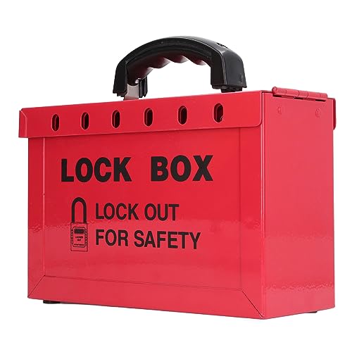 Edelstahl-Lockout-Tagout-Box, 13-Gauge-Lockout-Tagout-Gruppen-Lockbox, Design mit Sichtbaren Löchern, Ergonomischer Metallgriff, Tragbare Sicherheit mit Großer Kapazität für von Luqeeg